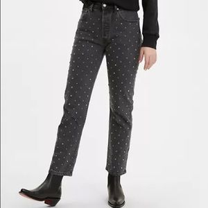 Levi’s 501 Original Cropped Studded Jeans